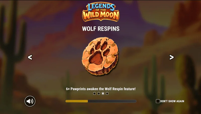 Legends of the Wild Moon - écran principal avec les rouleaux